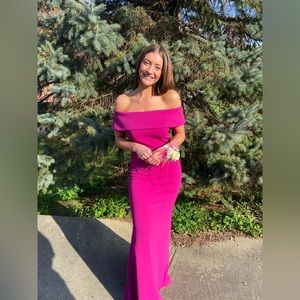 Hot Pink Betsy Adams long Dress